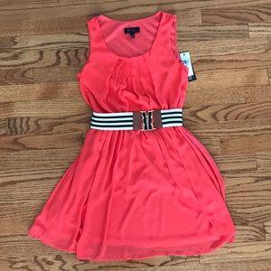 NWT BCX coral belted dress